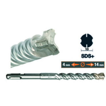 Бур трьохпроменевий XT3 з хвостовиком SDS + від Ø 4 до Ø 14 мм